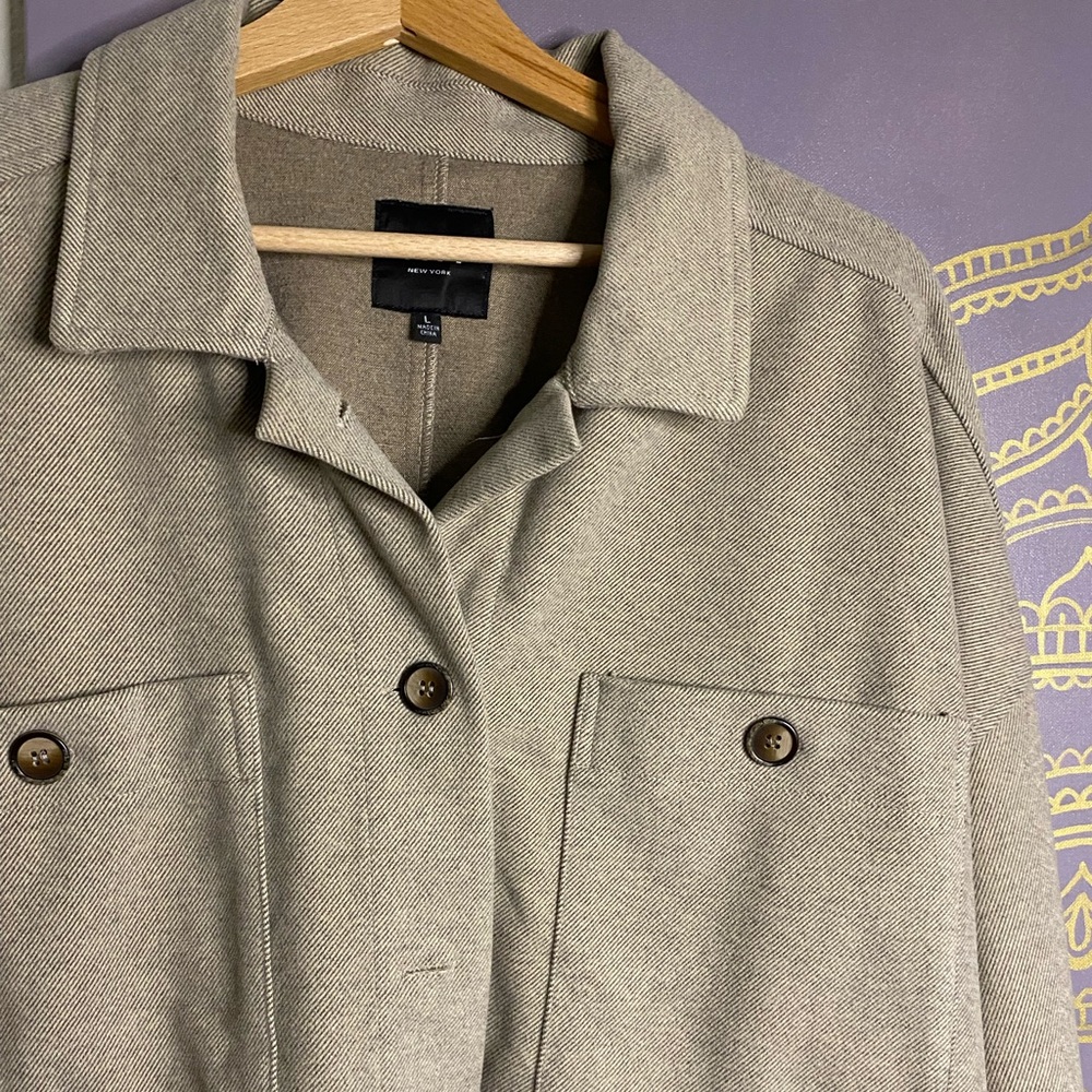 Revolve Oat Herringbone Button Down Shacket - image 2